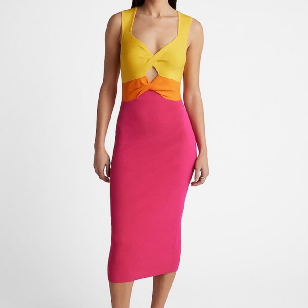 NWT Express Body Contour Color Block Dress